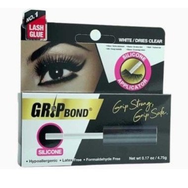 Ebin Grip Bond Eyelash Adhesive White Clear With Silicon Applicator