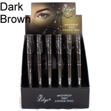 Lilyz Waterproof Twist Eyebrow Pencil – Dark Brown (24 units)